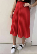 Saia midi Plissada Midi Moda Evangelica Casual Elegante para igreja