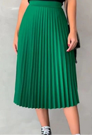Saia midi Plissada Midi Moda Evangelica Casual Elegante para igreja
