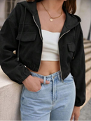JAQUETA DE VELUDO OVERSIZED COM CAPUZ