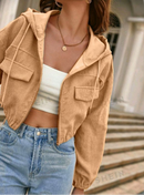 JAQUETA DE VELUDO OVERSIZED COM CAPUZ