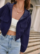 JAQUETA DE VELUDO OVERSIZED COM CAPUZ