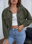 JAQUETA DE VELUDO OVERSIZED COM CAPUZ