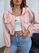 JAQUETA DE VELUDO OVERSIZED COM CAPUZ