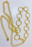 Cinto de corrente argola feminino cintura de oco simples e versátil da moda tendência