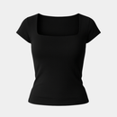 Blusa Suplex Feminina Decote Quadrado Básica Premium Elegante Casual Segunda Pele