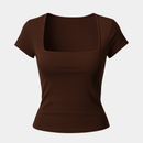 Blusa Suplex Feminina Decote Quadrado Básica Premium Elegante Casual Segunda Pele