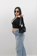 Blusa Cropped Manga Longa Feminina Suplex Premium Decote em V Forro Interno Qualidade Moda 2025 ( Mariah )