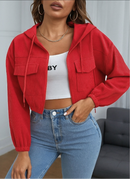 JAQUETA DE VELUDO OVERSIZED COM CAPUZ
