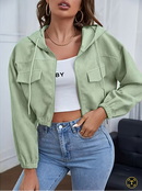JAQUETA DE VELUDO OVERSIZED COM CAPUZ