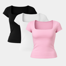 Blusa Suplex Feminina Decote Quadrado Básica Premium Elegante Casual Segunda Pele