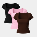 Blusa Suplex Feminina Decote Quadrado Básica Premium Elegante Casual Segunda Pele