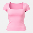 Blusa Suplex Feminina Decote Quadrado Básica Premium Elegante Casual Segunda Pele