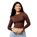 Blusa Feminina Manga Longa Blusinha Manga Comprida Ajuste Perfeito Baby Tee