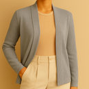 Cardigan Feminino Canelado de Malha Casaco Cardigã Kimono Moda Inverno com Manga Longa Estilo Tricot