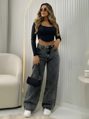 Calça Jeans Feminina Wide Leg Premium Cintura Alta 100% Algodão