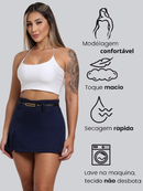 Short Saia Alfaiataria Com Cinto Cintura Alta Tendência Casual Promoção