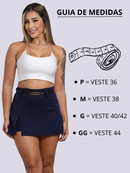 Short Saia Alfaiataria Com Cinto Cintura Alta Tendência Casual Promoção