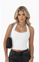 ✨ Blusa Feminina Top Halter Cropped Ajustado Decote Frente Unica Costa Nua – Casual Moda Verão 2026 ✨