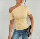 BLUSA MANGA CURTA ASSIMÉTRICA