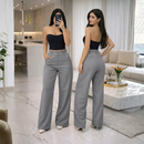 KIT 2 Calça Pantalona Alfaiataria Com Bolso Cintura Alta PROMOÇÃO Premium