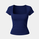 Blusa Suplex Feminina Decote Quadrado Básica Premium Elegante Casual Segunda Pele