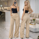 KIT 2 Calça Pantalona Alfaiataria Com Bolso Cintura Alta PROMOÇÃO Premium