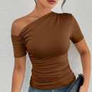 BLUSA MANGA CURTA ASSIMÉTRICA