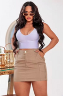 Saia Cargo Curta Levanta Bumbum Com Elastano Moda Verão Blogueira Tendência