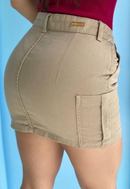 Saia Cargo Curta Levanta Bumbum Com Elastano Moda Verão Blogueira Tendência