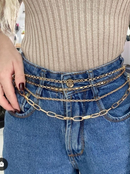 Cintos Feminino Com 4 Corrente dourado e prata De Metal importado 2023