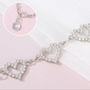 Cinto feminino corrente de festa coração de metal brilhante com diamantes