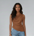 BLUSA OMBRO ÚNICO - FRANZIDA ASSIMÉTRICA