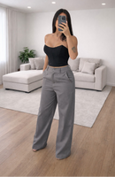 Calça Alfaiataria Pantalona Premium Wide Leg Cintura Alta PROMOÇÃO Tendência