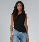 BLUSA OMBRO ÚNICO - FRANZIDA ASSIMÉTRICA
